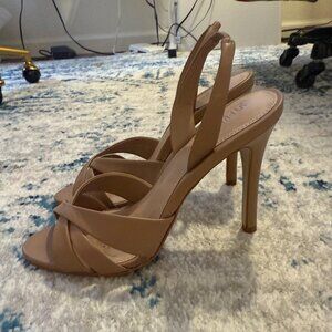 Steve Madden Minx Heel Sandals Size 7 in Natural Leather